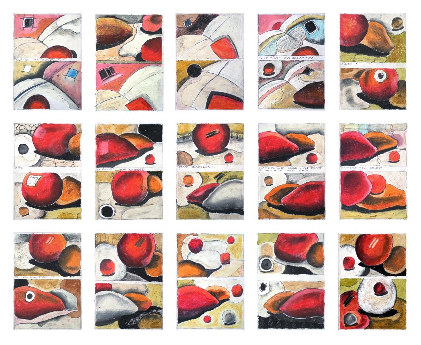 Serie roter Kleinbilder