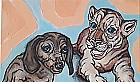 Dackel und Tiger